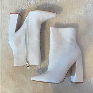Boohoo White Heeled Booties